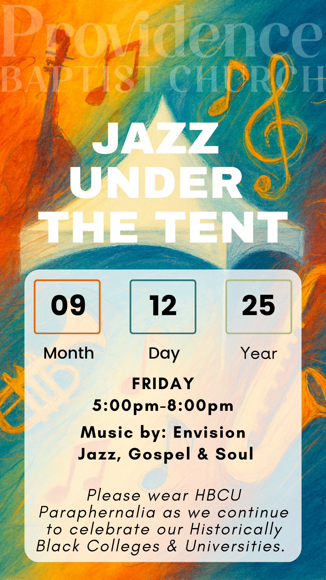 Jazz notes and tent